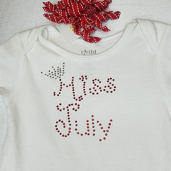 6/12months Miss July rhinestoneCustom-made onesie - Picture 2 of 2